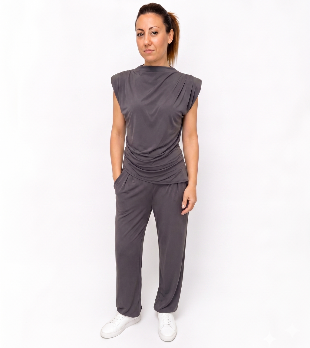 Set Coordinato "Drape & Soft" - Top e Pantalone