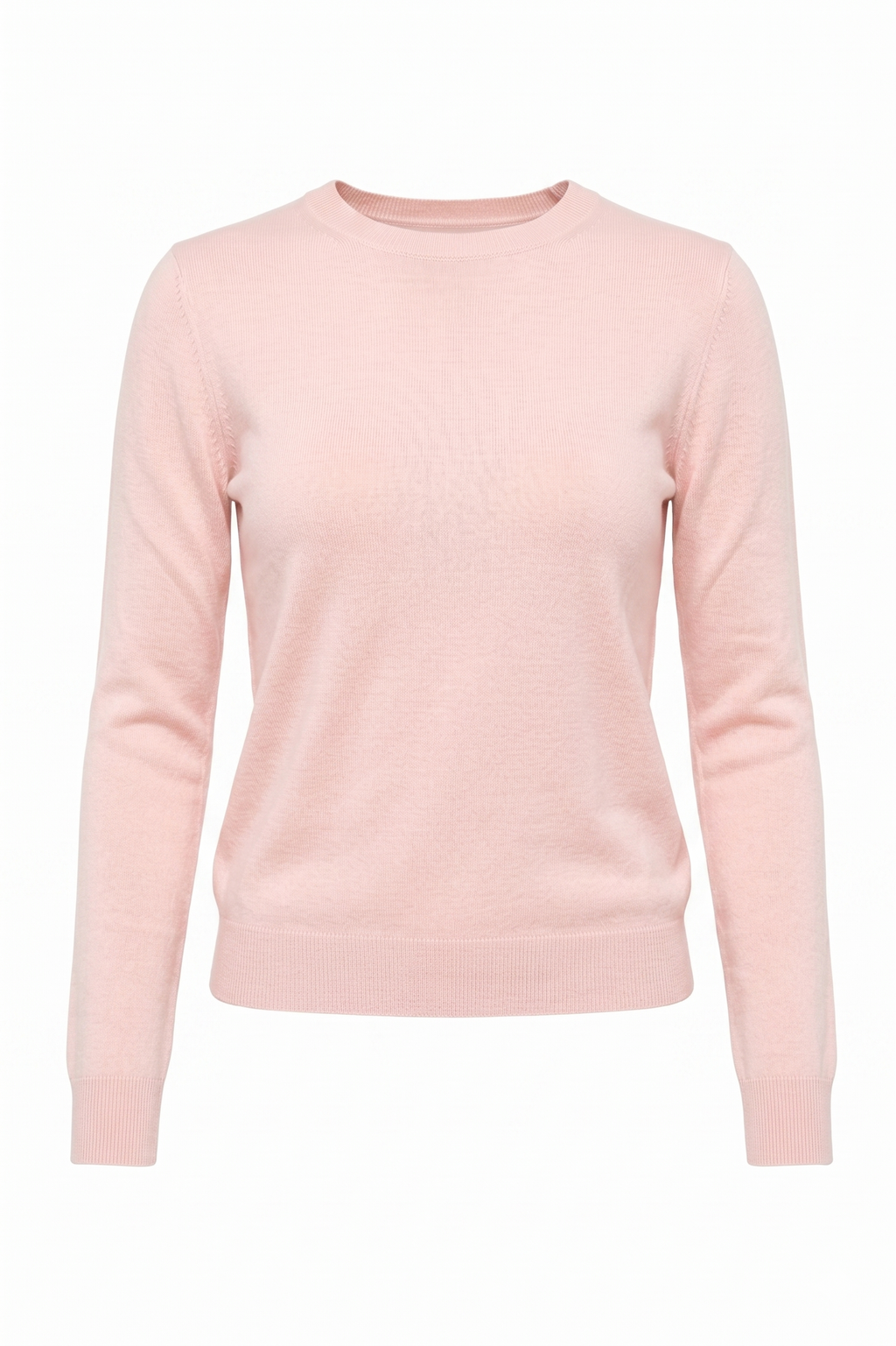 Maglione Girocollo Rosa Pastello in Maglia Fine