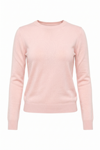 Maglione Girocollo Rosa Pastello in Maglia Fine
