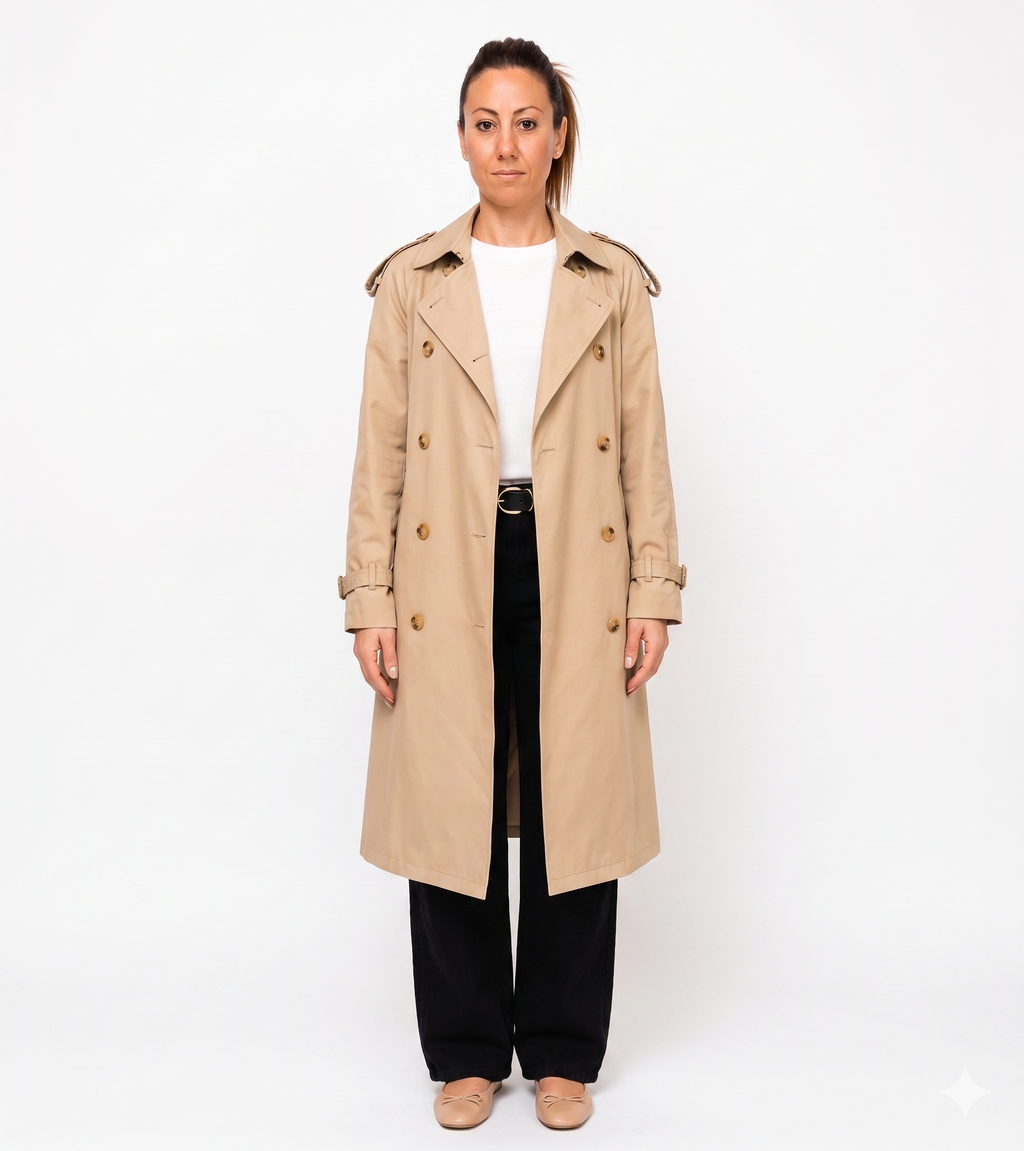 Trench Classico Doppiopetto Beige - Vestibilità Relaxed