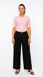 Top Stile Polo in Maglia a Maniche Corte