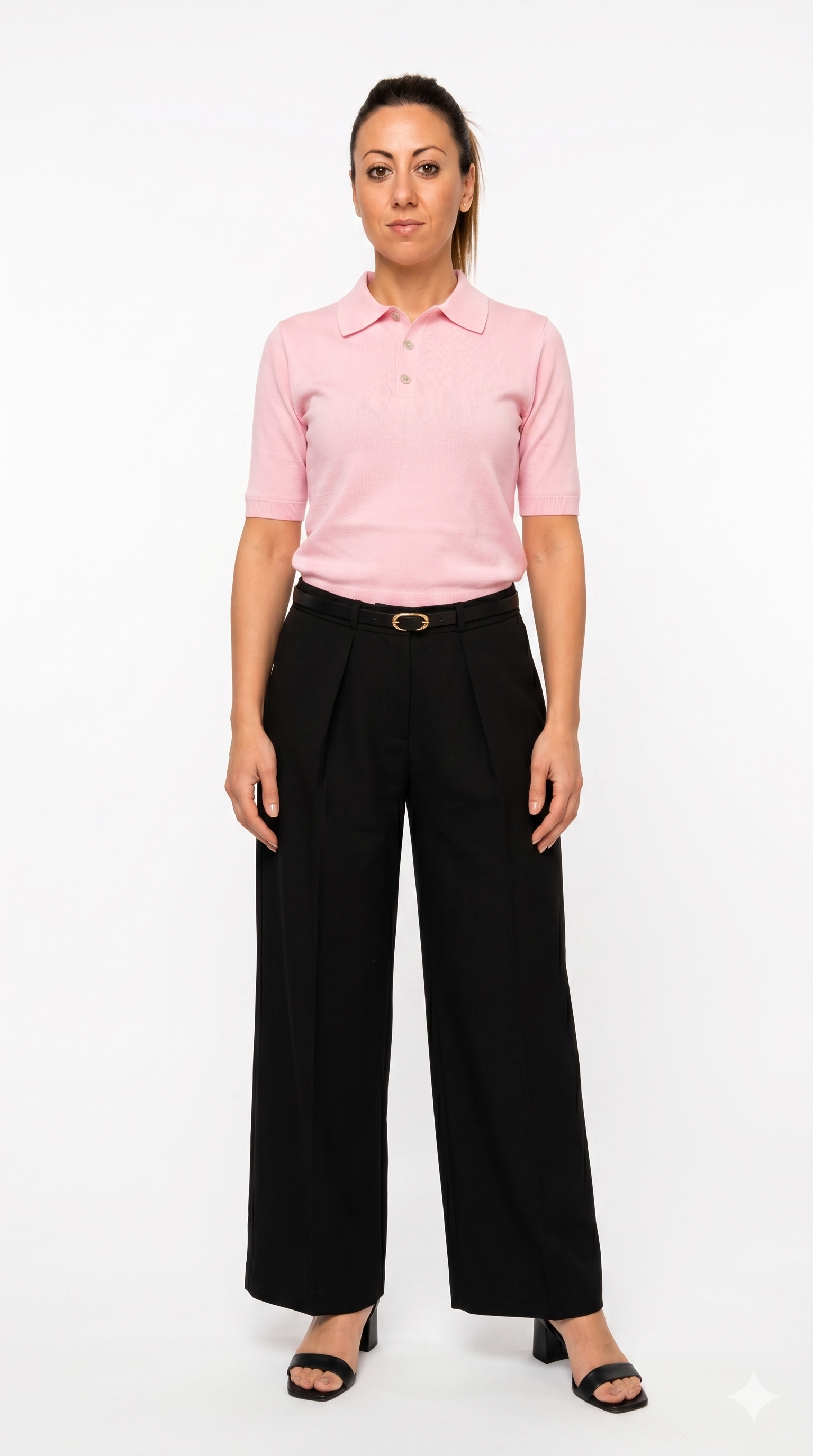 Top Stile Polo in Maglia a Maniche Corte