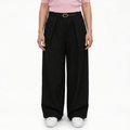 Pantaloni Sartoriali a Palazzo con Cintura Inclusa - Nero