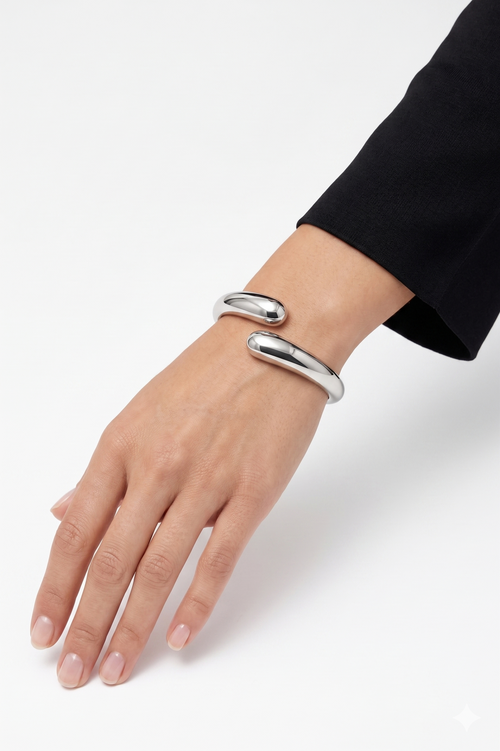 Bracciale Rigido "Aura" - Cuff Aperto Minimalista