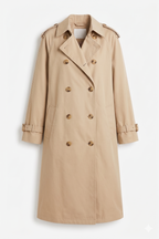 Trench Classico Doppiopetto Beige - Vestibilità Relaxed