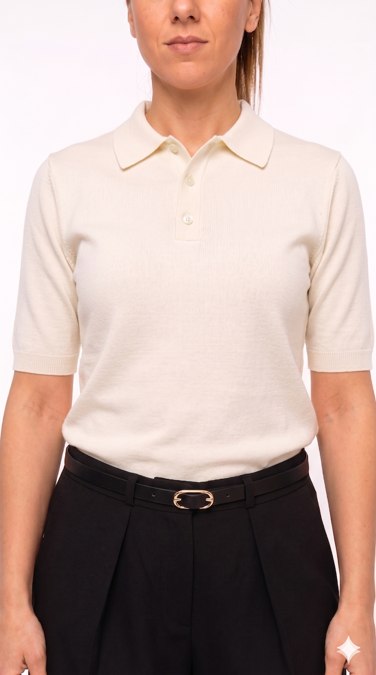 Top Stile Polo in Maglia a Maniche Corte