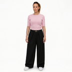 Pantaloni Sartoriali a Palazzo con Cintura Inclusa - Nero