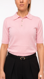 Top Stile Polo in Maglia a Maniche Corte
