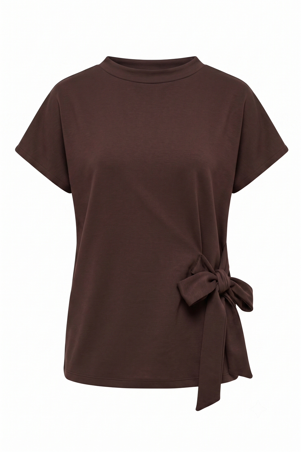 Coordinato Elegante "Cacao" - Top con Nodo Laterale e Pantalone a Palazzo