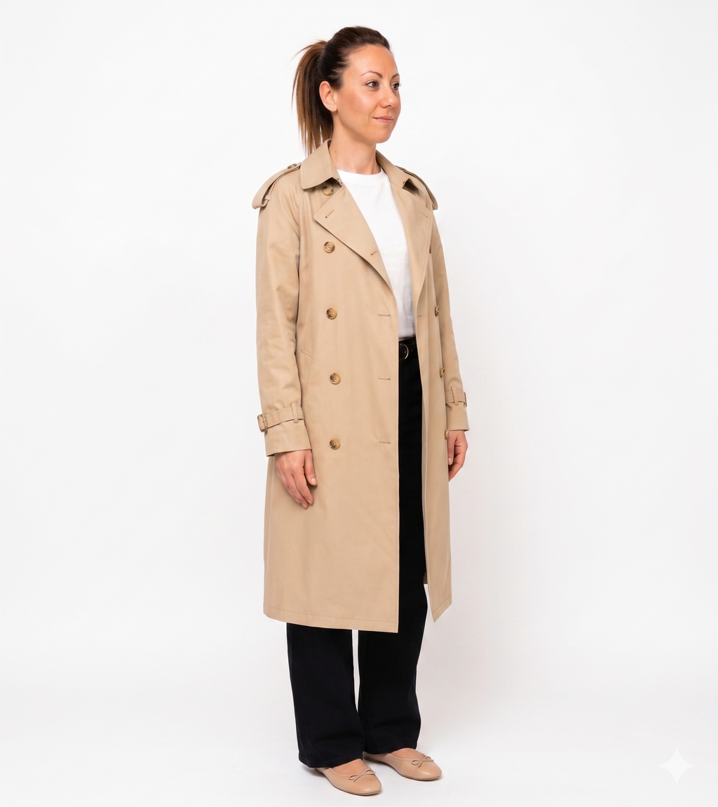 Trench Classico Doppiopetto Beige - Vestibilità Relaxed