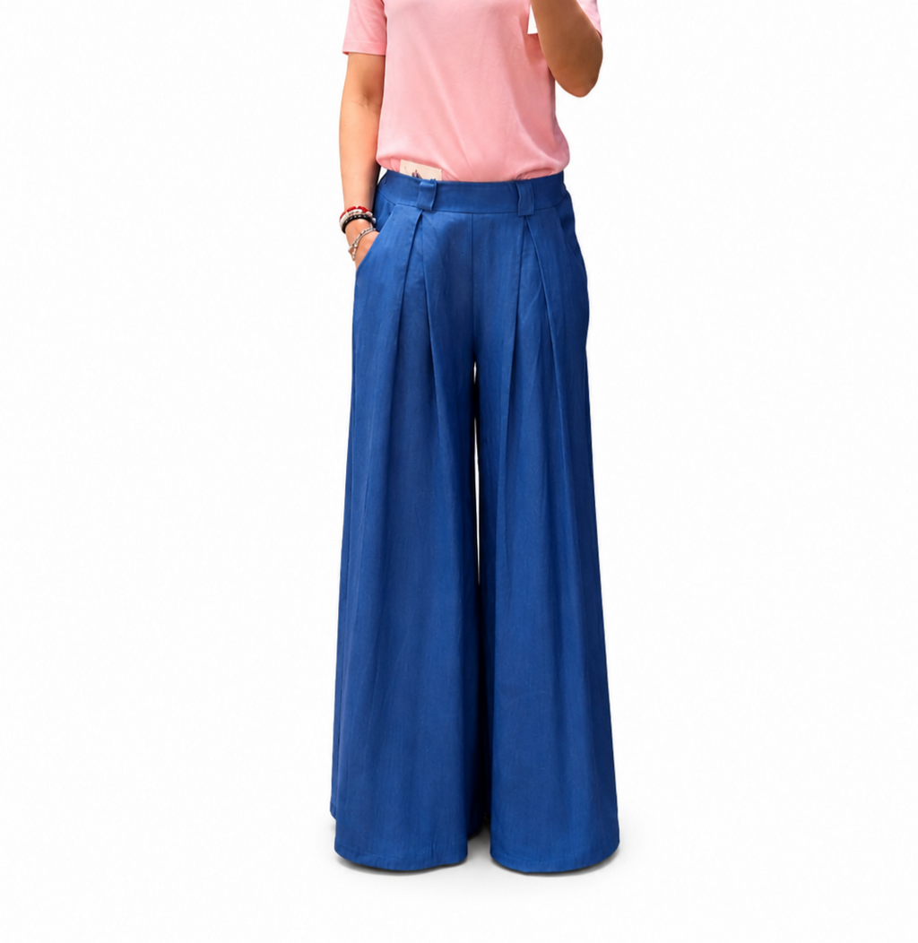Finto jeans a palazzo.