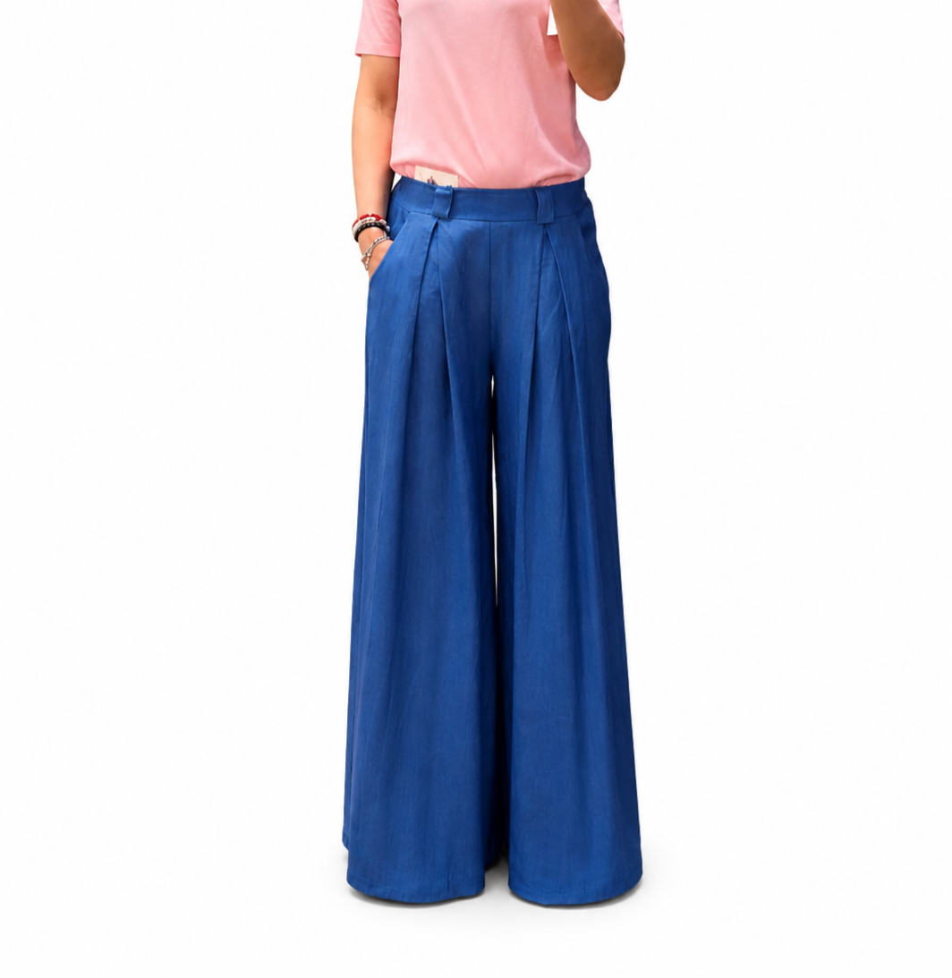 Finto jeans a palazzo.