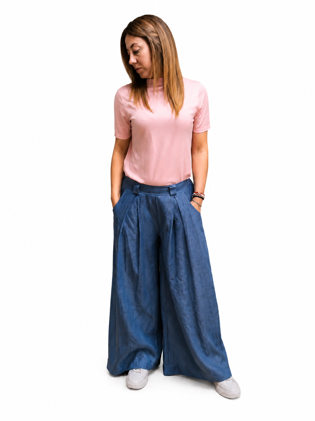 Finto jeans a palazzo.